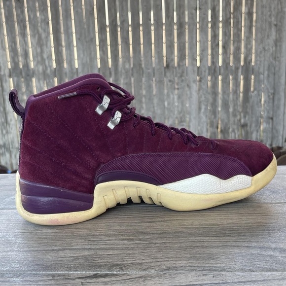 Nike Jordan 12 Retro Bordeaux Shoes Men 11 Red Burgundy Suede 130690-617 Sneaker - Picture 11 of 14